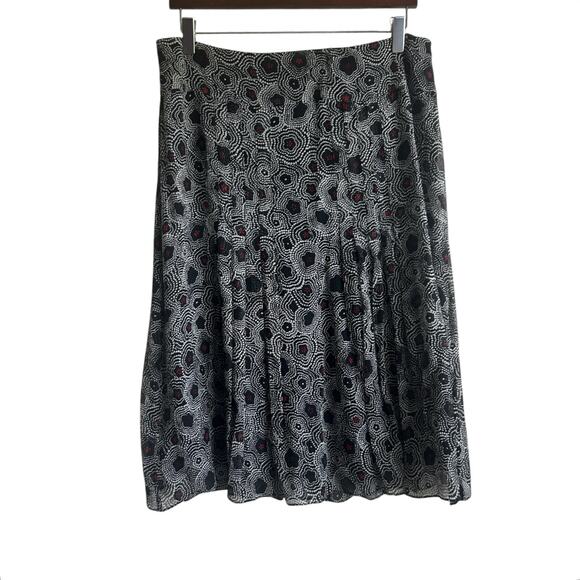 Anne Klein Women Silk Skirt 10 Midi Abstract Dot‎ Boho Cottagecore Whimsy Artsy - Picture 1 of 8